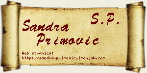 Sandra Primović vizit kartica